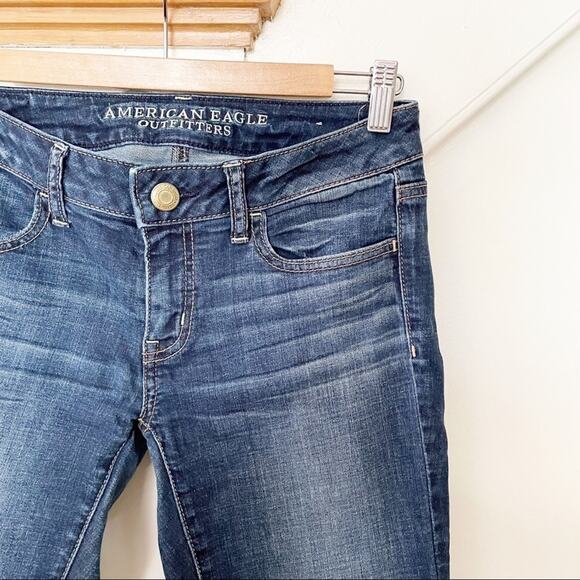 AEO dark denim wash jeggings jeans pockets size 4 - Picture 3 of 6
